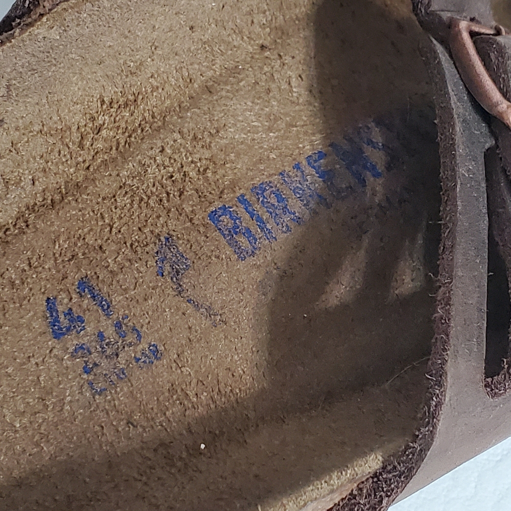 Birkenstock Dark Brown Leather Footbed Sandals - Picture 6 of 7